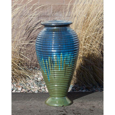 Closed Top FNT3441 Ceramic Vase Complete Fountain Kit Vase Fountain Blue Thumb
